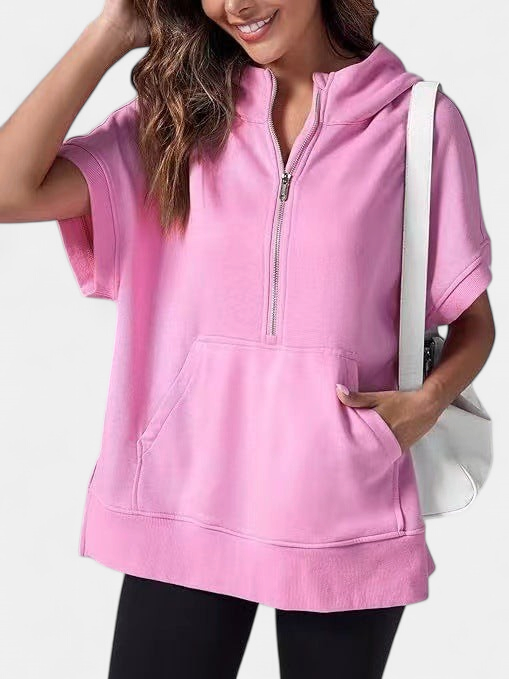 HISPER | Relaxed Oversized Half-Zip Summer Hoodie