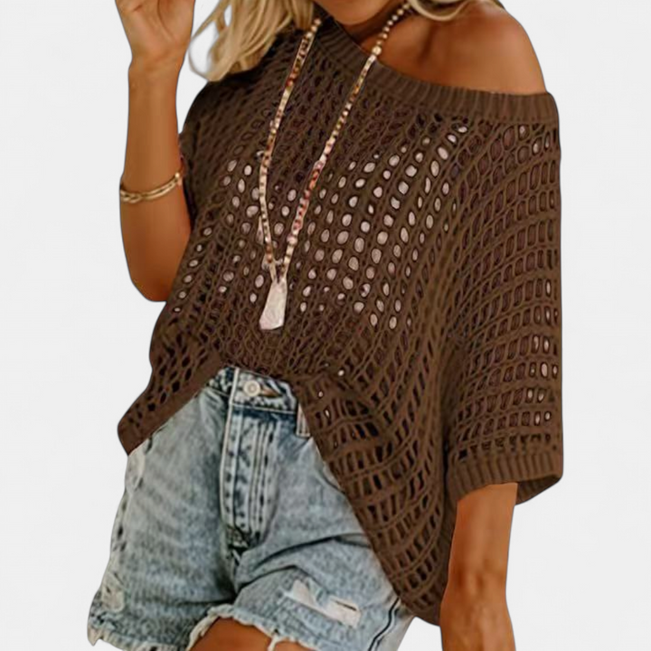 CALLA | Breezy Crochet Hollow Knit Top