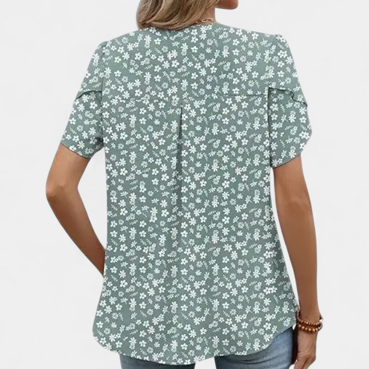 CRESSIDA | Vintage Floral V-Neck Blouse