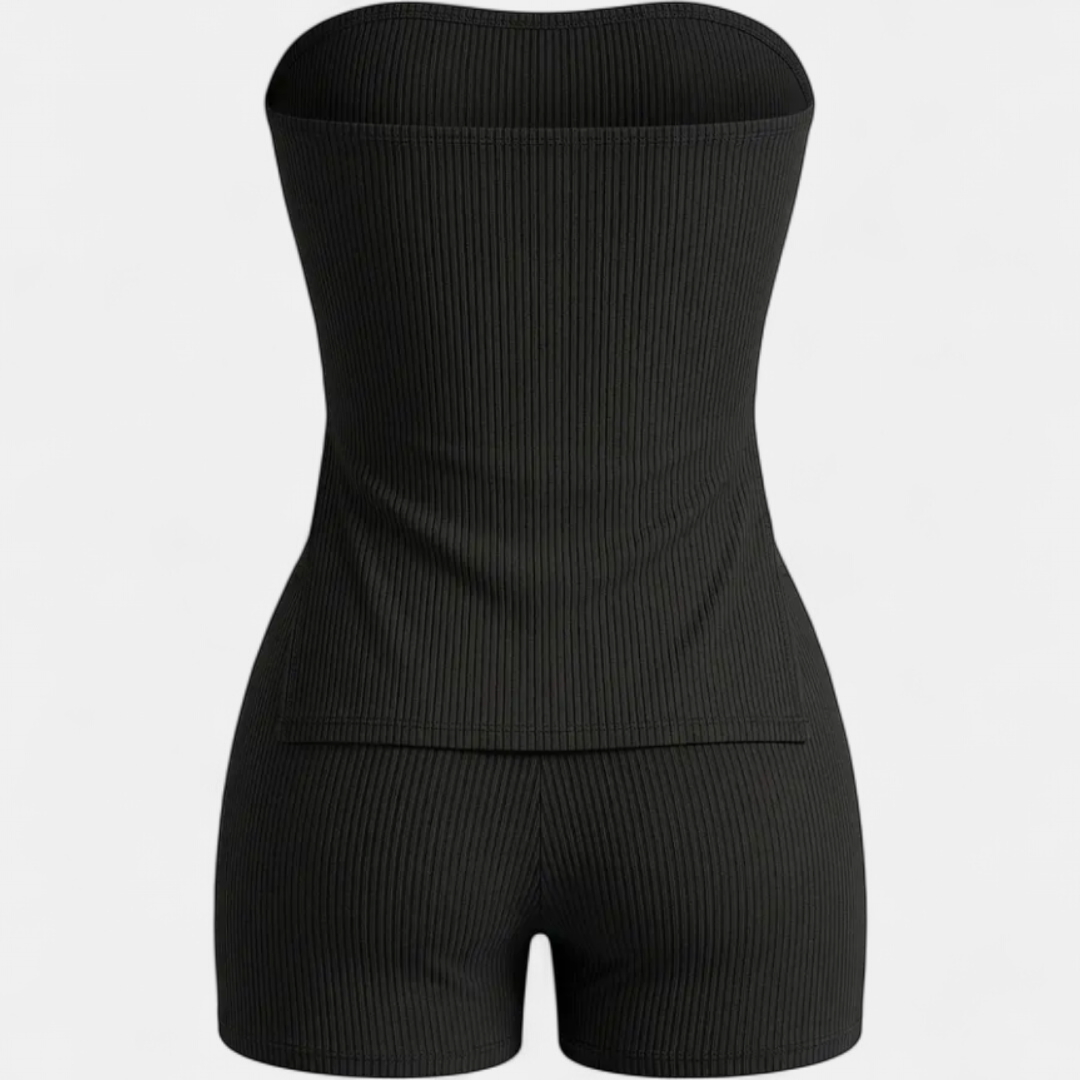 BETTINA | Slim Ribbed Tube Top & Shorts Set