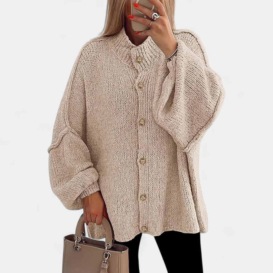 OLIVIA | Women Chunky Knit Button Down Cardigan Jacket