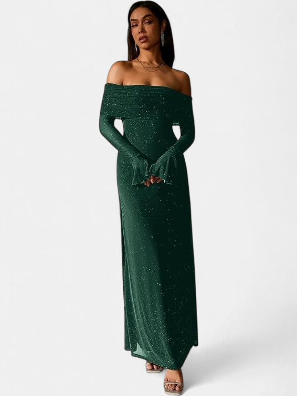 THEA | Off The Shoulder Ruched Sequin Bodycon Dress for Parties