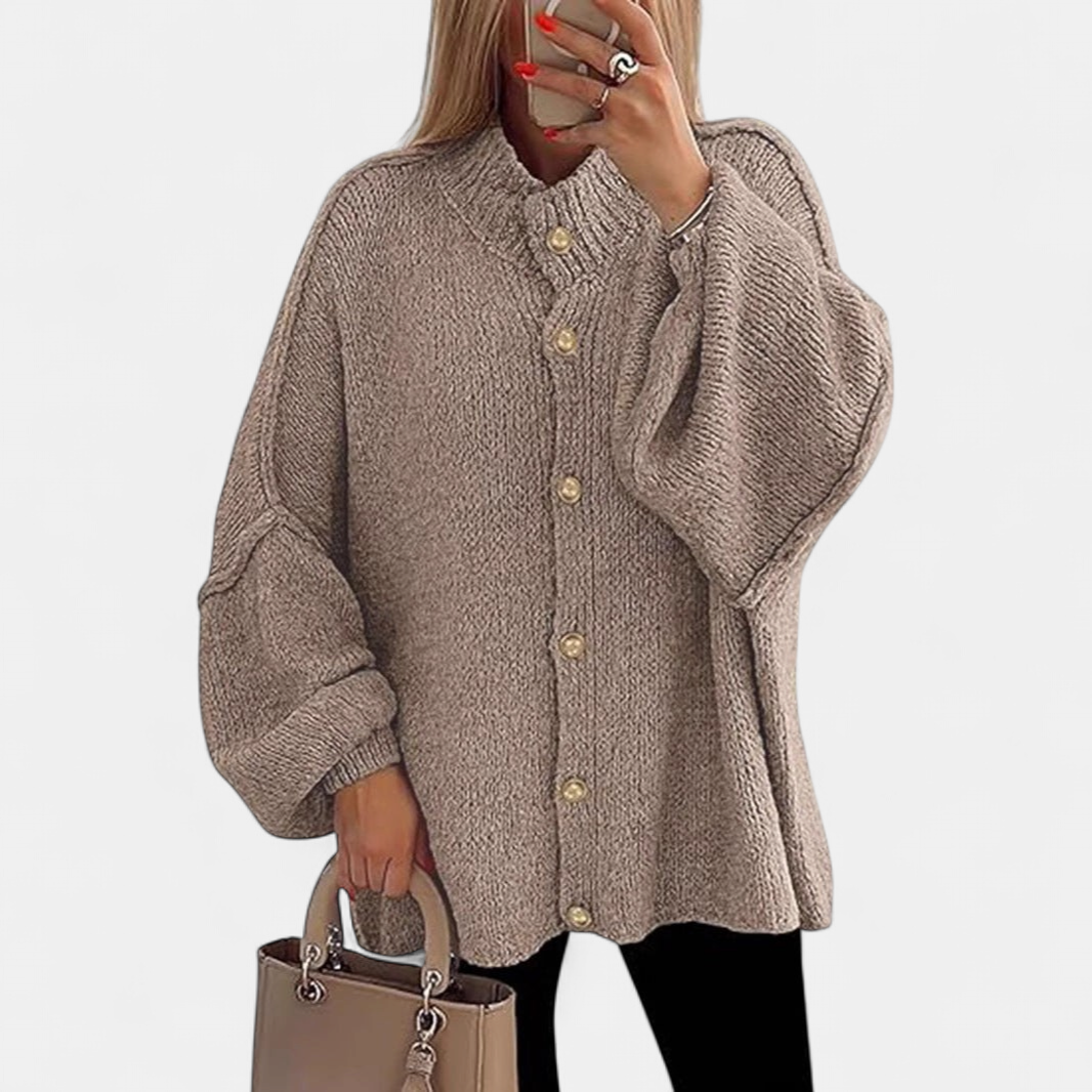 OLIVIA | Women Chunky Knit Button Down Cardigan Jacket