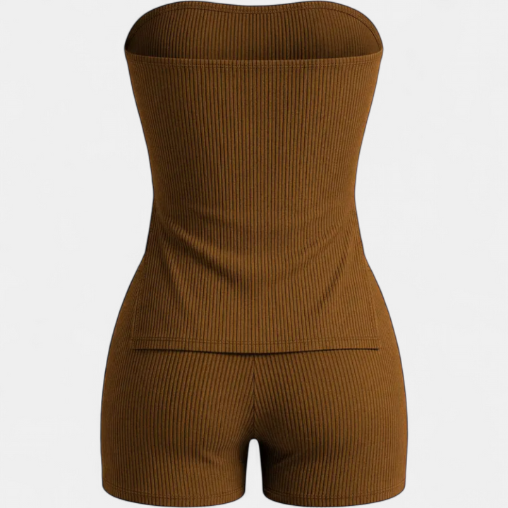 BETTINA | Slim Ribbed Tube Top & Shorts Set