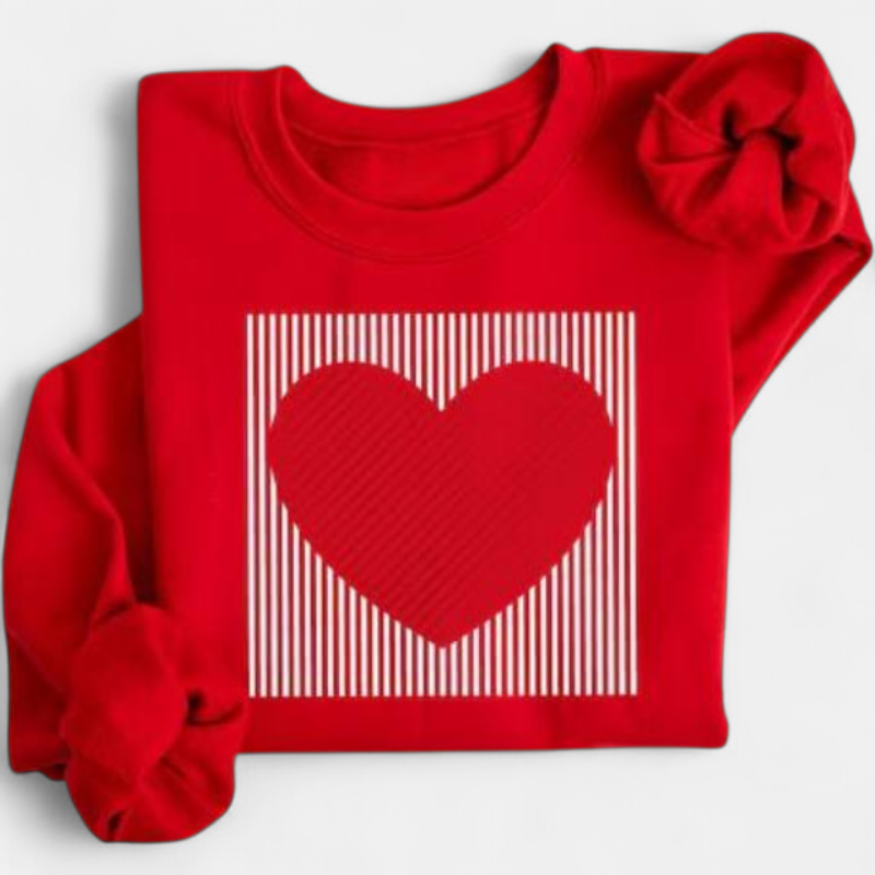 MAGGIE | Cute Retro Heart Valentine's Sweatshirt