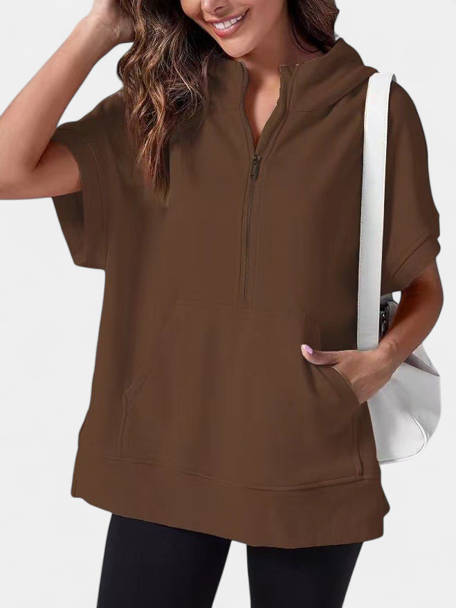 HISPER | Relaxed Oversized Half-Zip Summer Hoodie