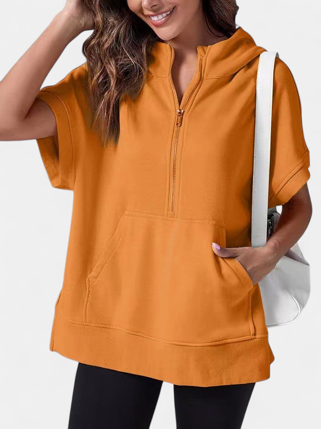 HISPER | Relaxed Oversized Half-Zip Summer Hoodie