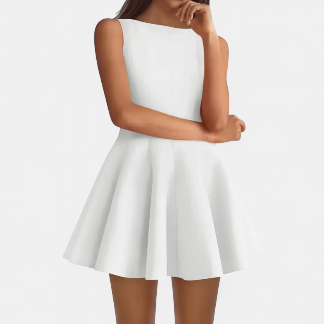 IMOGEN | Elegant Sleeveless Boat Neck Dress
