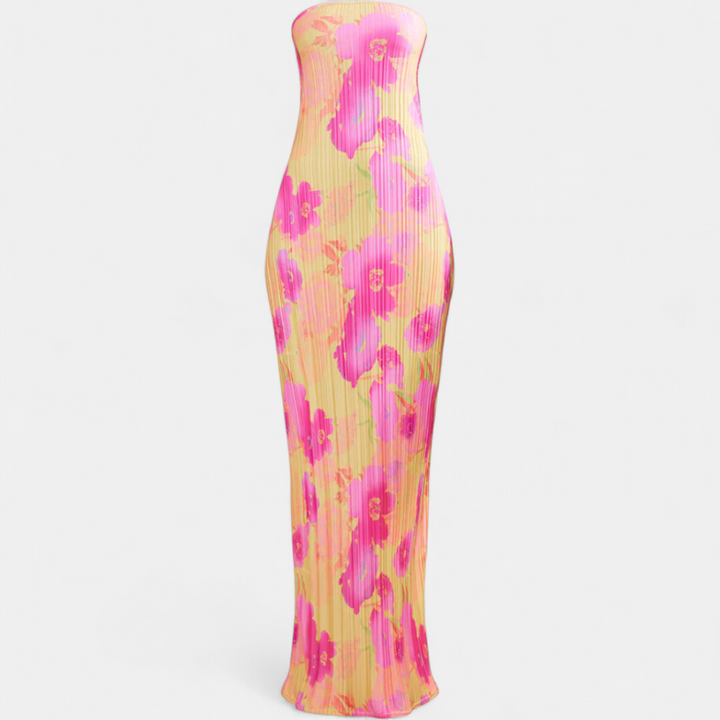 SARA | Casual Floral Backless Tie-Back Bodycon Dress