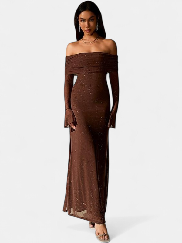 THEA | Off The Shoulder Ruched Sequin Bodycon Dress for Parties