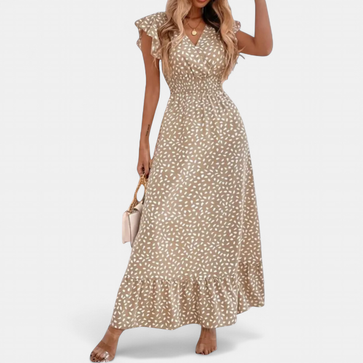 CELESTINE | Floral Wrap Boho Midi Dress