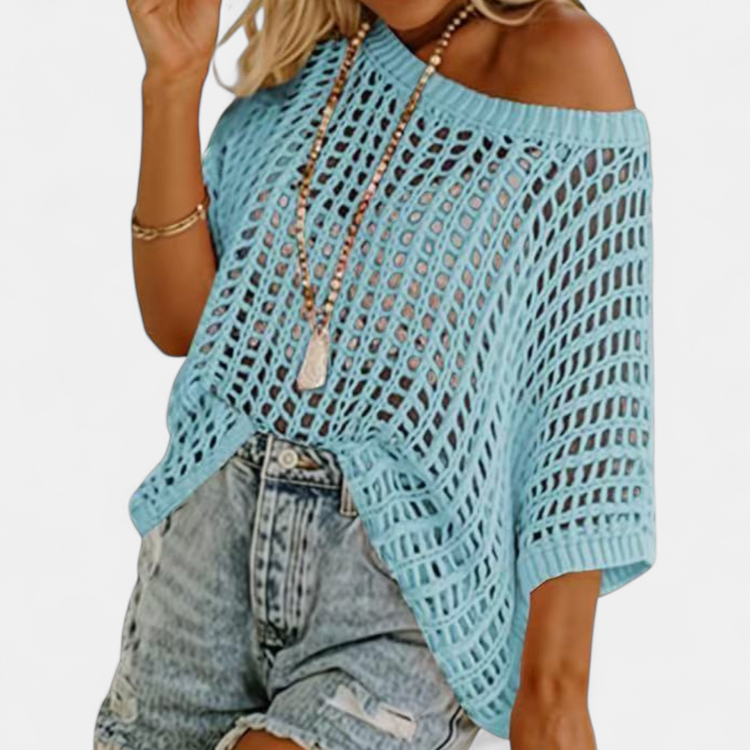 CALLA | Breezy Crochet Hollow Knit Top