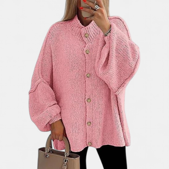 OLIVIA | Women Chunky Knit Button Down Cardigan Jacket