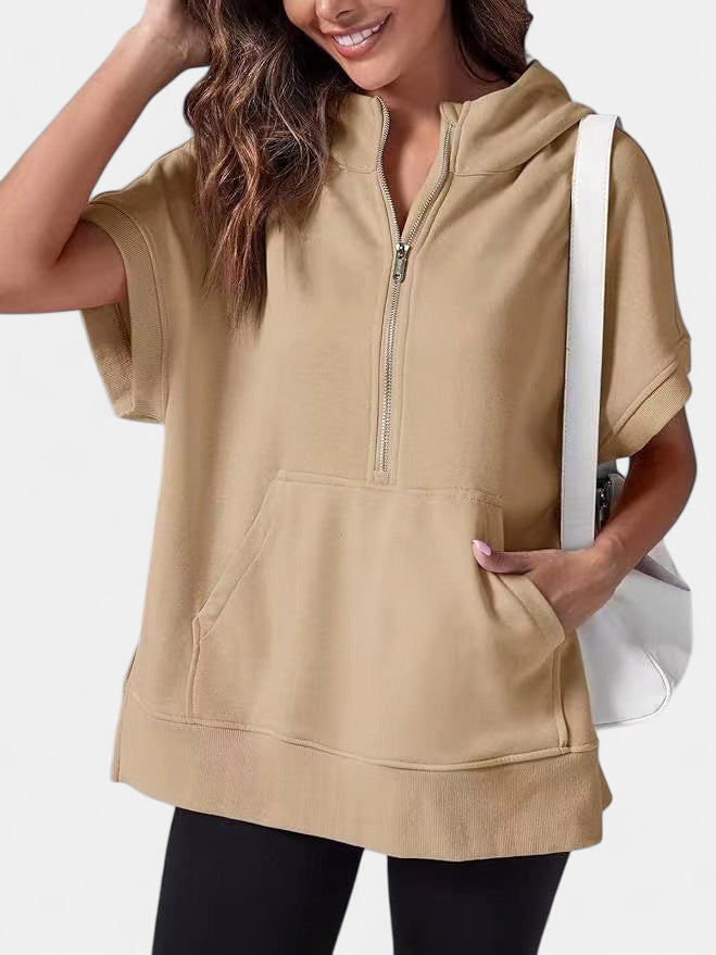 HISPER | Relaxed Oversized Half-Zip Summer Hoodie