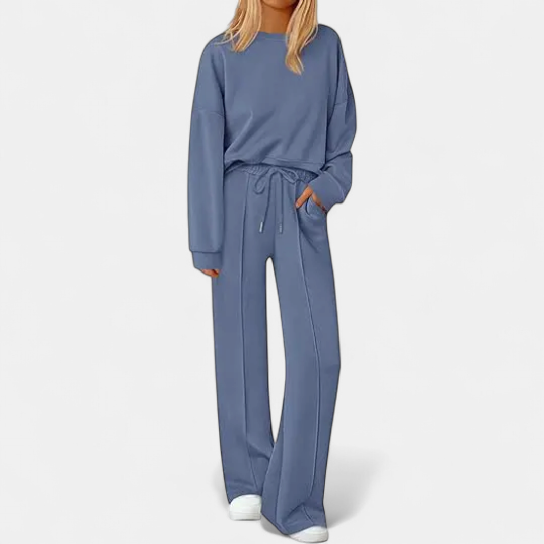 REMY | Cozy Knit Wide-Leg Sweatsuit Set
