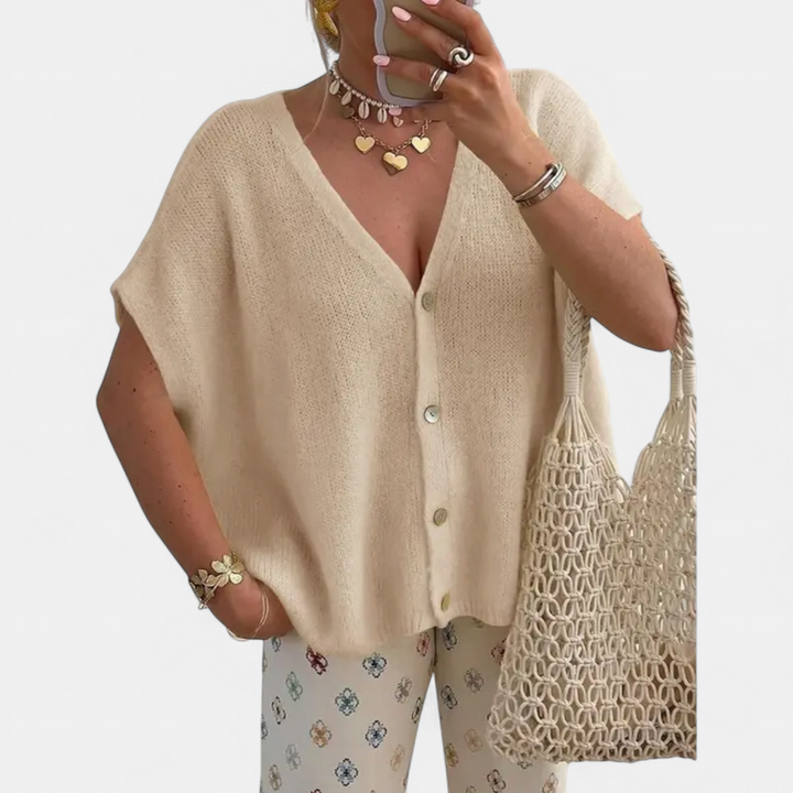 SAOIRSE | Relaxed V-Neck Knit Cardigan