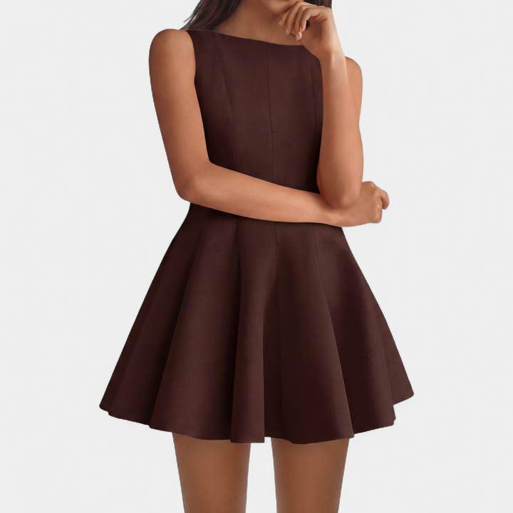 IMOGEN | Elegant Sleeveless Boat Neck Dress
