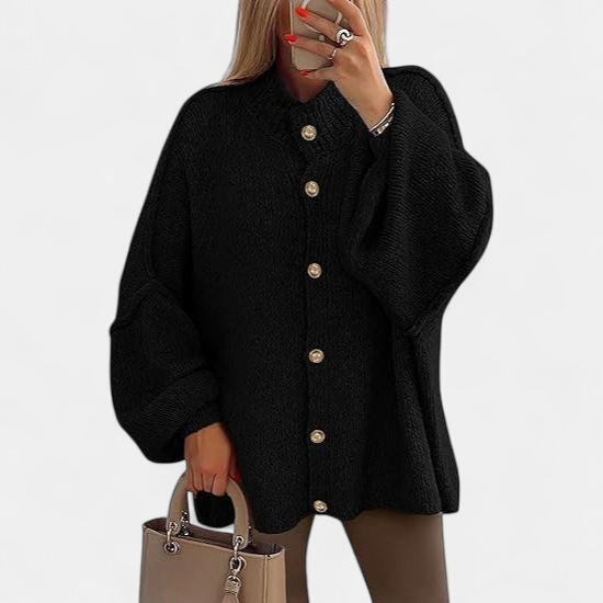 OLIVIA | Women Chunky Knit Button Down Cardigan Jacket