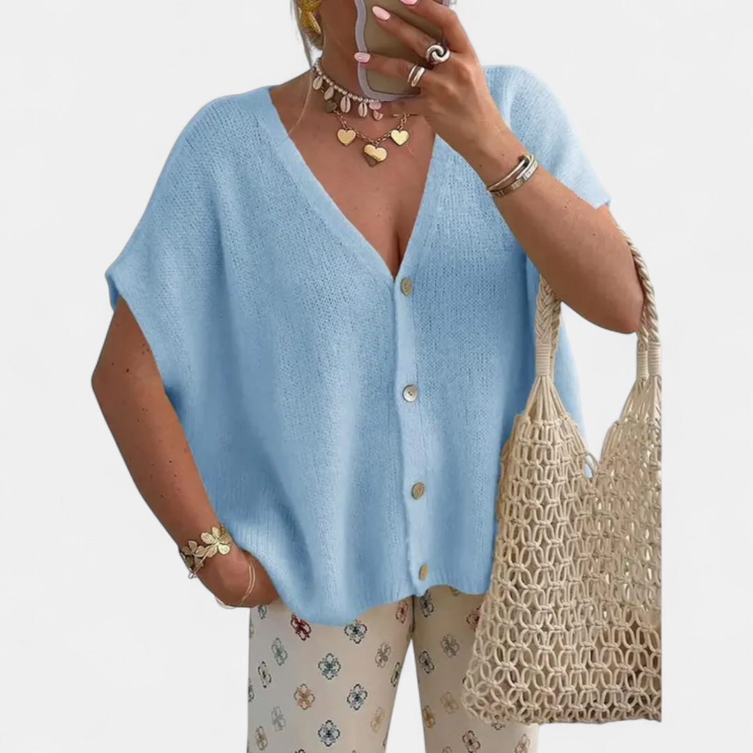 SAOIRSE | Relaxed V-Neck Knit Cardigan