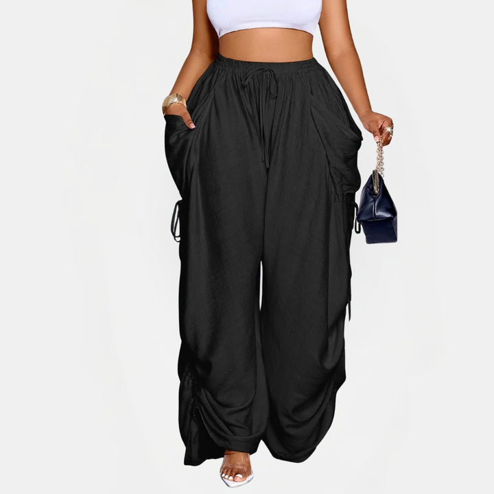 Women's Parachute Pants Wide Leg High Waist Drawstring Harem