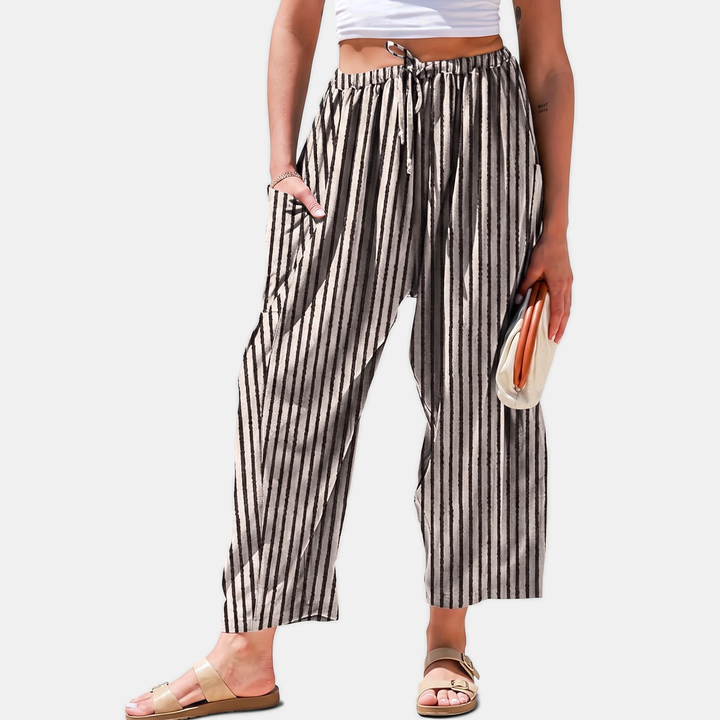 Black Beige Striped