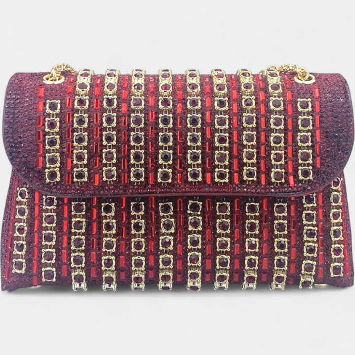 LAVIERA | Chic Chain Colored Diamond Shoulder Bag