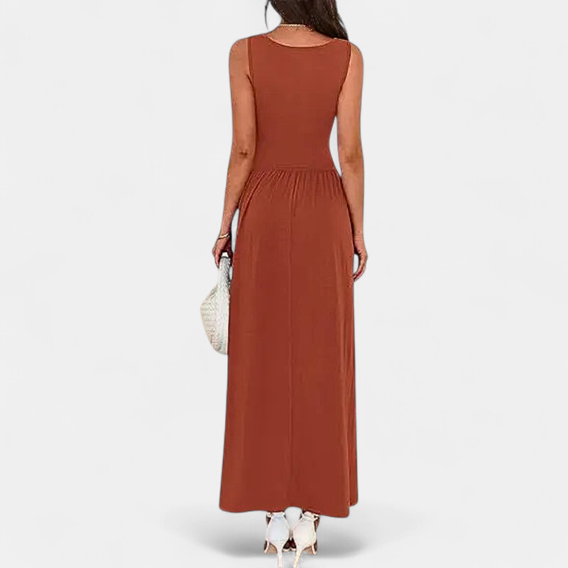 BARBARA | Flowy Sleeveless Summer Maxi dress