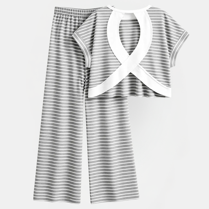 Women's Cross Back Cutout Pajama Sets for Women Wide Leg