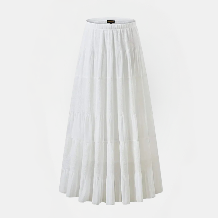 Women's Pleated Chiffon High Waist A Line Flared Maxi Skirt