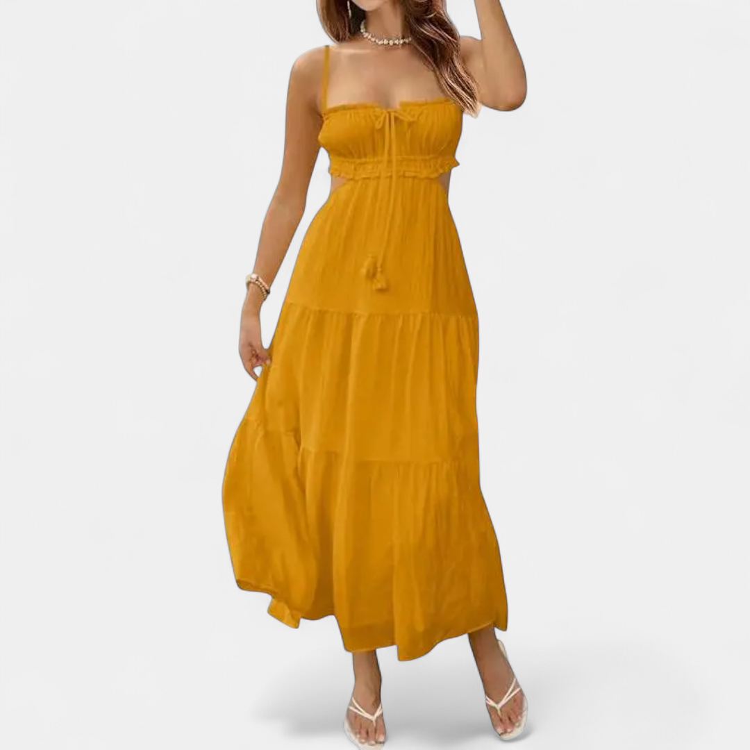 XIOMARA | Sexy Spaghetti Strap Backless Maxi Dress