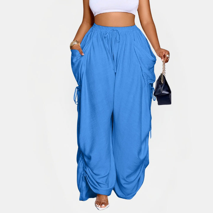 Women's Parachute Pants Wide Leg High Waist Drawstring Harem