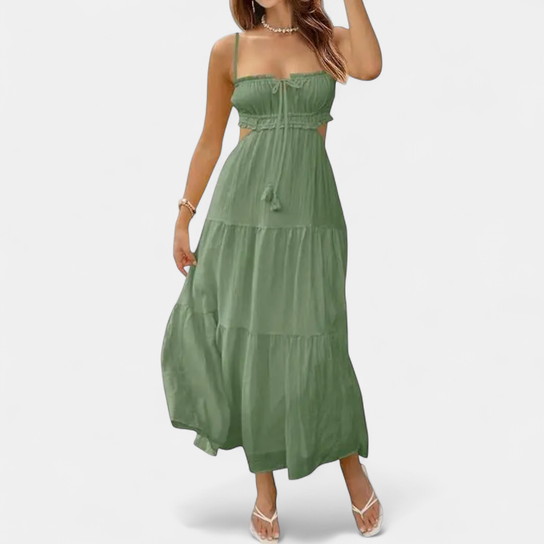 XIOMARA | Sexy Spaghetti Strap Backless Maxi Dress