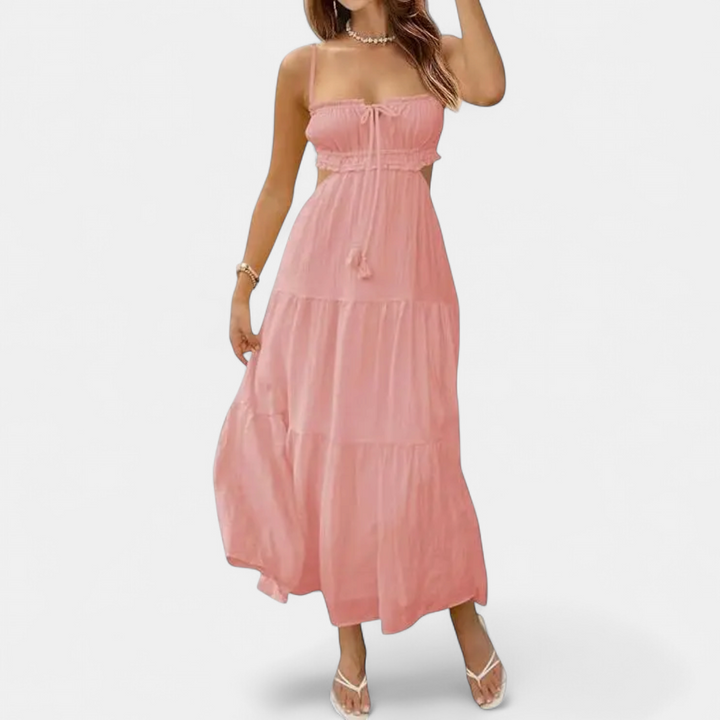 XIOMARA | Sexy Spaghetti Strap Backless Maxi Dress