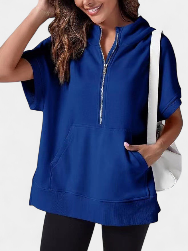 HISPER | Relaxed Oversized Half-Zip Summer Hoodie