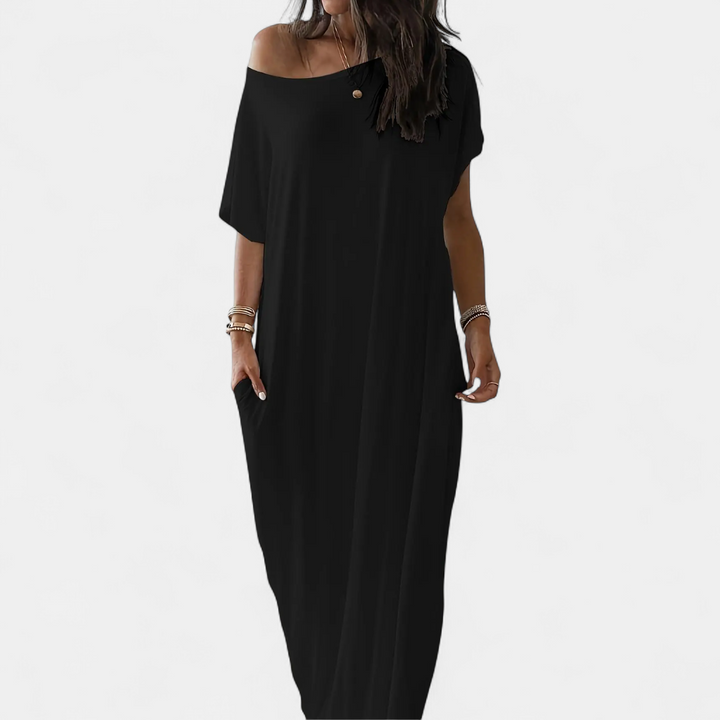 DARLA | Cozy Batwing Sleeve Lounge Dress
