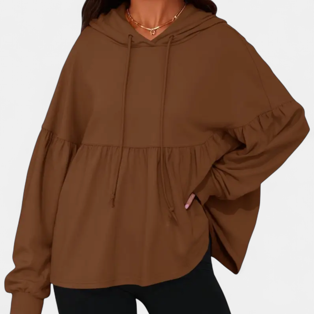 WREN | Cozy Ruffle Hood Oversized Hoodie