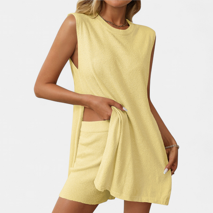 BREEZY | Knit Sleeveless Lounge Two-Piece Set