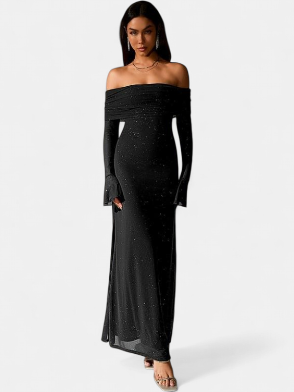 THEA | Off The Shoulder Ruched Sequin Bodycon Dress for Parties