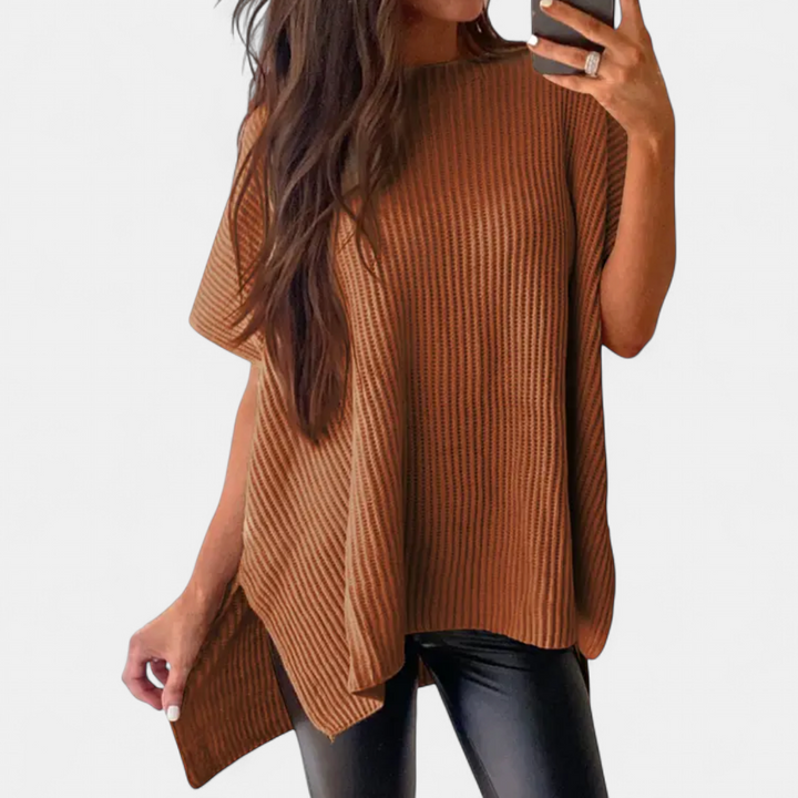 BRITTA | Relaxed Ribbed Knit Pullover Top