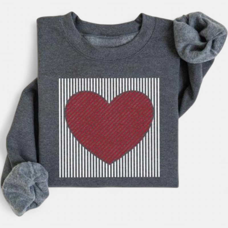 MAGGIE | Cute Retro Heart Valentine's Sweatshirt