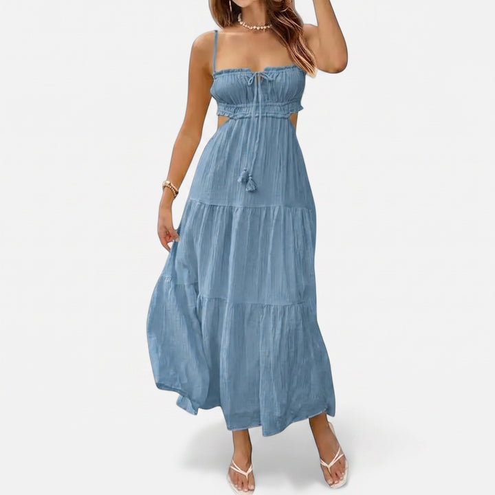 XIOMARA | Sexy Spaghetti Strap Backless Maxi Dress