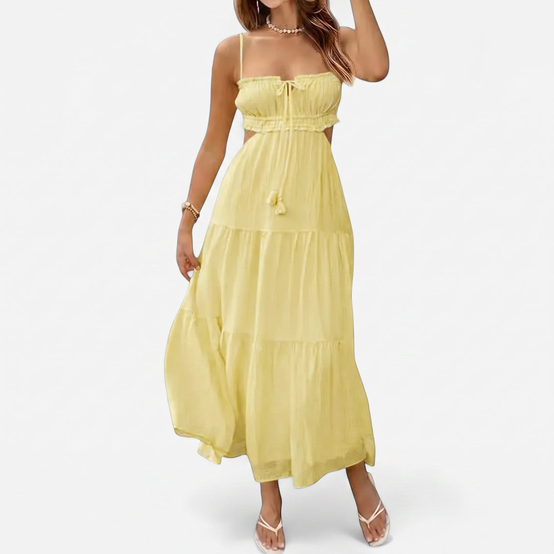 XIOMARA | Sexy Spaghetti Strap Backless Maxi Dress