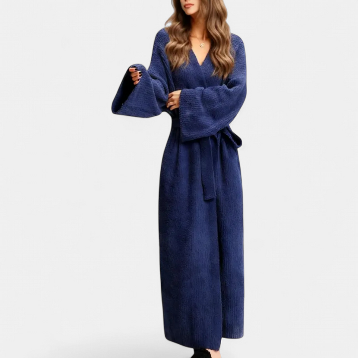 ADRINA | Cozy Longline Belted Knit Robe