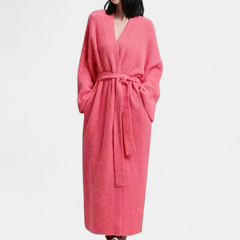 ADRINA | Cozy Longline Belted Knit Robe