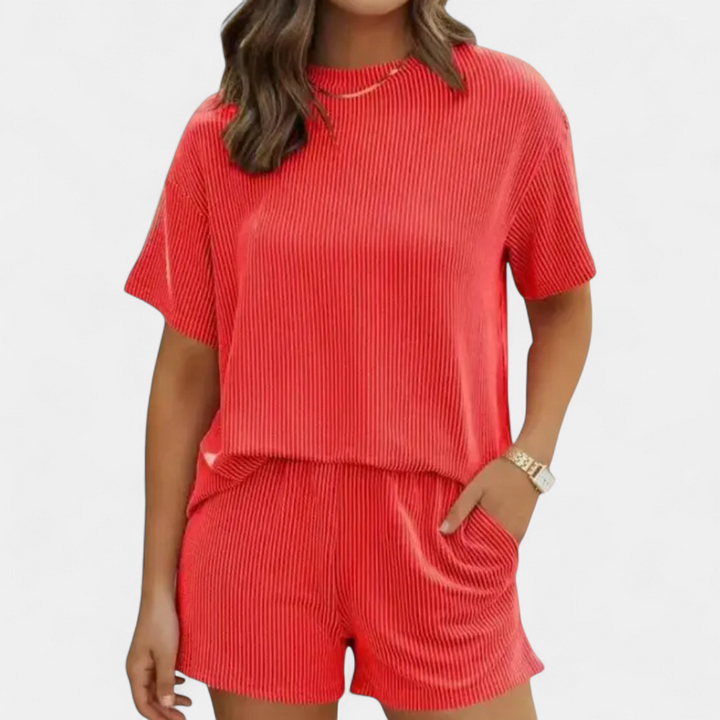 DOTTIE | Striped Ribbed Knit Lounge Set