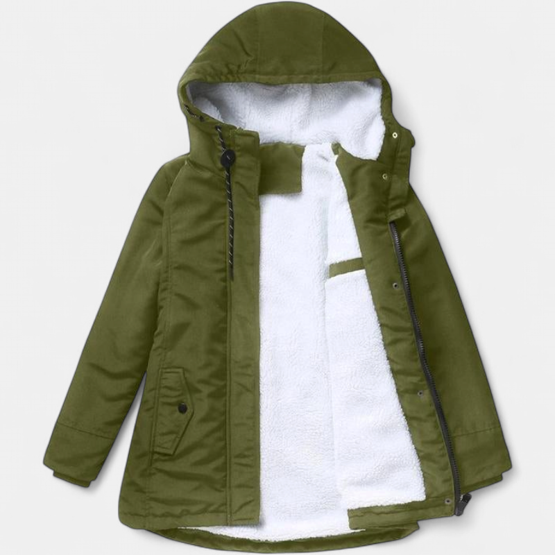 AMINA | Thick Winter Coat with Hood and Quilted Lining for Winter Warmth