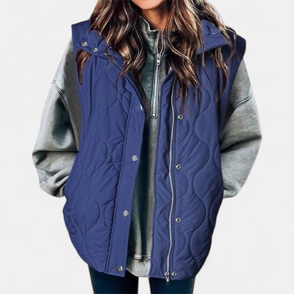 OLIVIA | Women's Casual Oversized Puffer Vest with Stand Collar