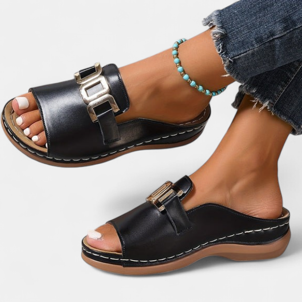 MICHELLE | Block Heel Slip-On Sandals