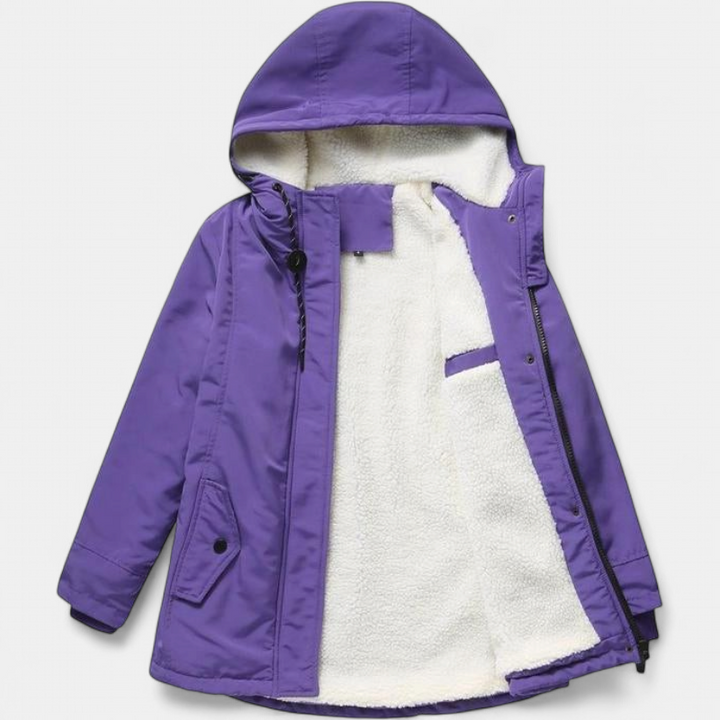 AMINA | Thick Winter Coat with Hood and Quilted Lining for Winter Warmth