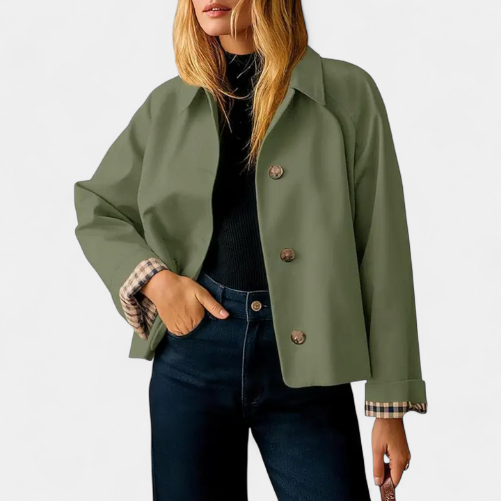 HARLOW | Relaxed Cropped Windbreaker Trench Coat